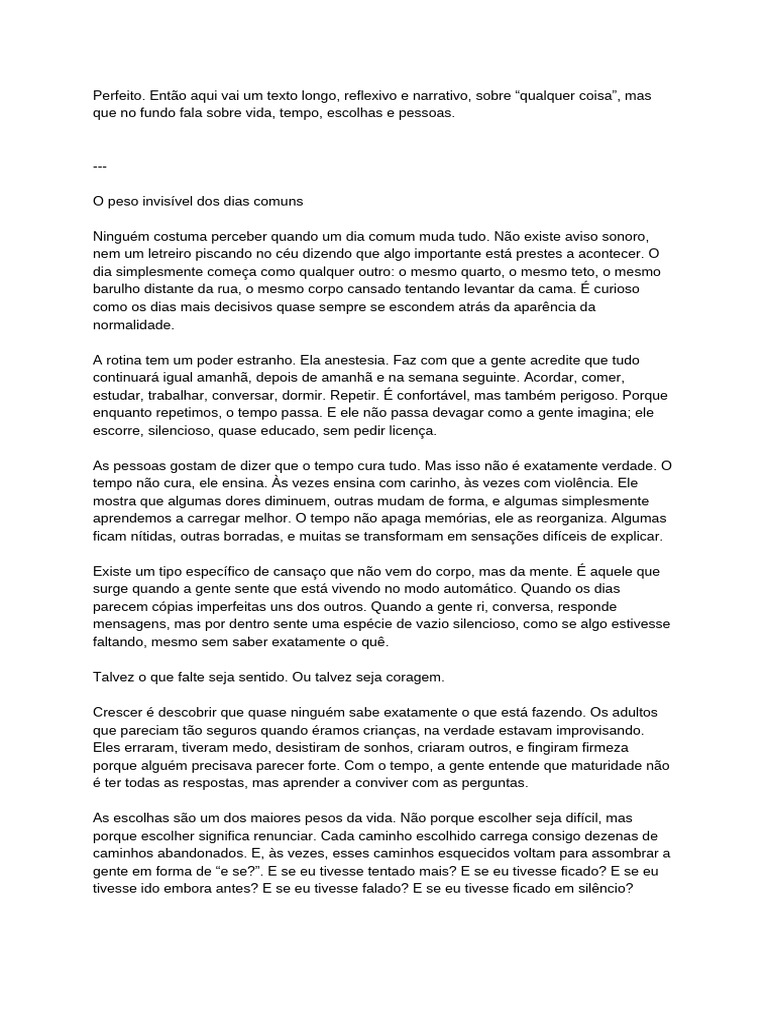 Reflexões sobre a Vida e o Tempo | PDF | Tempo | Vida