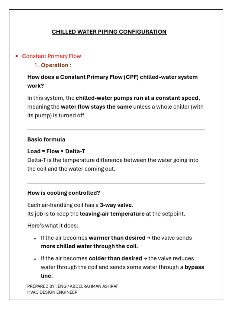 Chilled Water Piping System Overview | PDF | Pump | Valve
