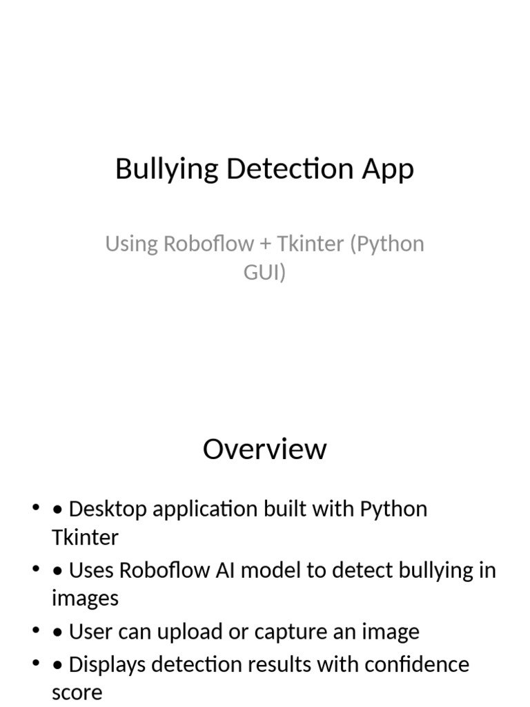 Bullying Detection App with Python GUI | PDF