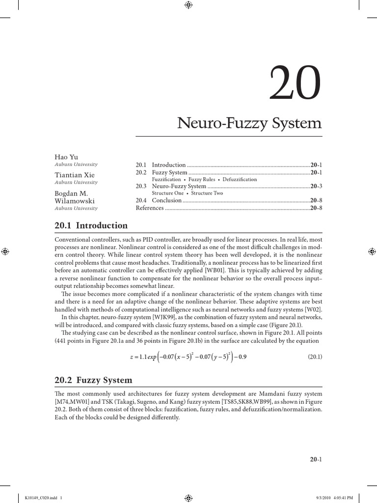 Neuro-Fuzzy Control Systems Explained | PDF | Fuzzy Logic | Nonlinear ...