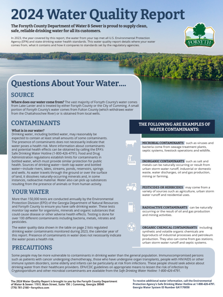 Forsyth County 2024 Water Quality Report | PDF | Drinking Water | Water ...