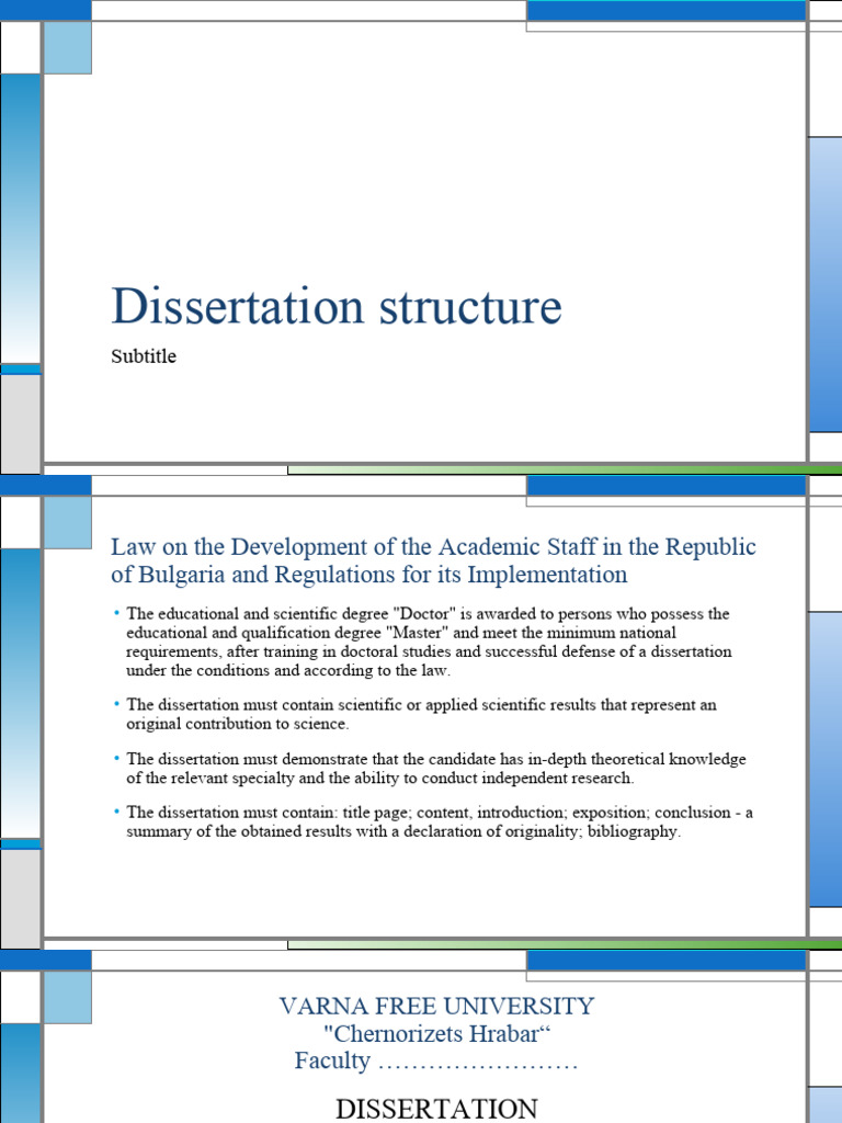 Dissertation Structure for Bulgarian Law | PDF | Thesis | Academic Degree