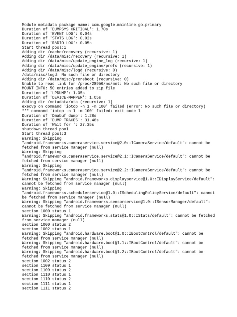 Android Log Analysis and Errors Report | PDF | Software Development ...