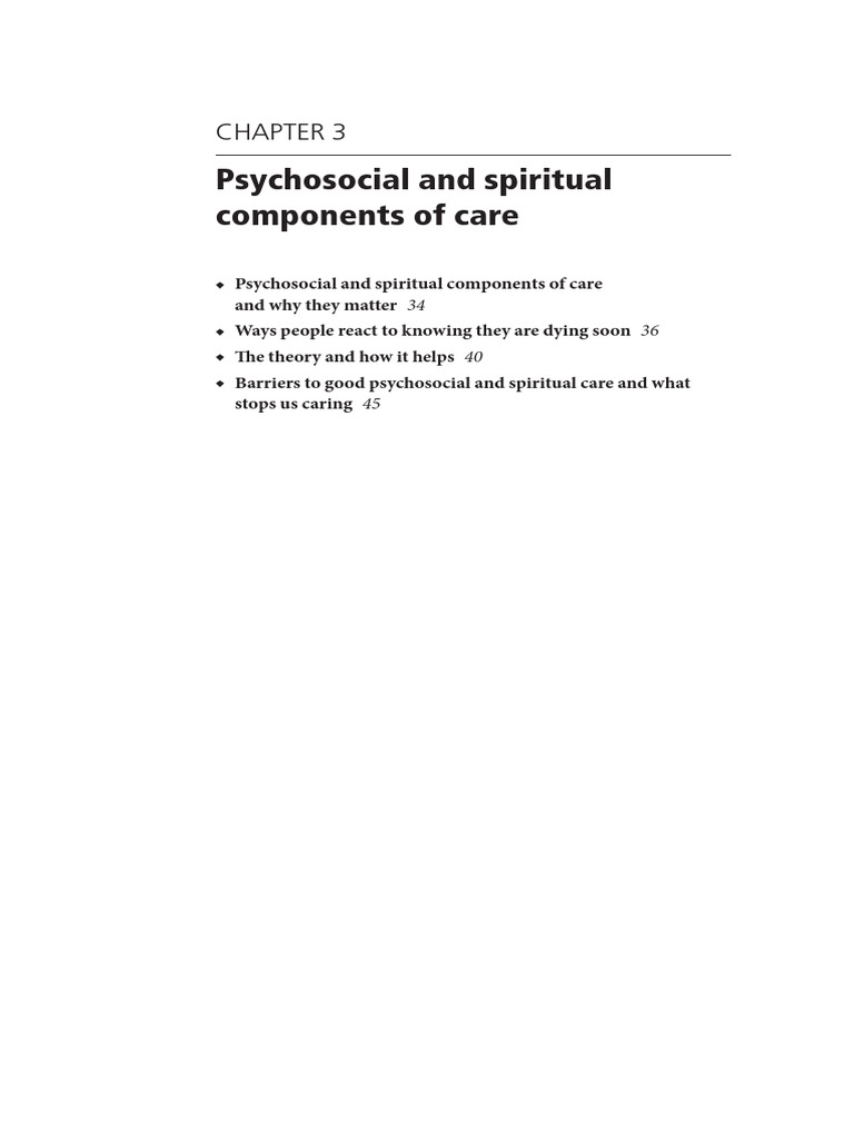 Psychosocial Care in Palliative Settings | PDF | Palliative Care | Pain