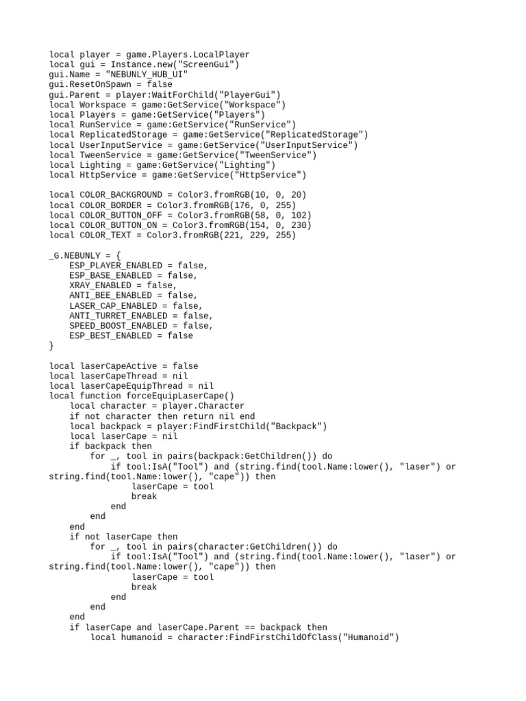 Roblox Laser Cape Script Guide | PDF