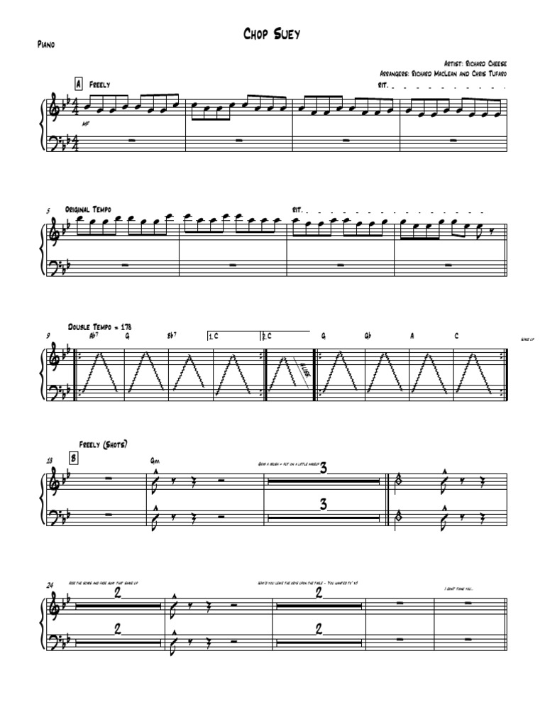 Chop suey chords easy shop