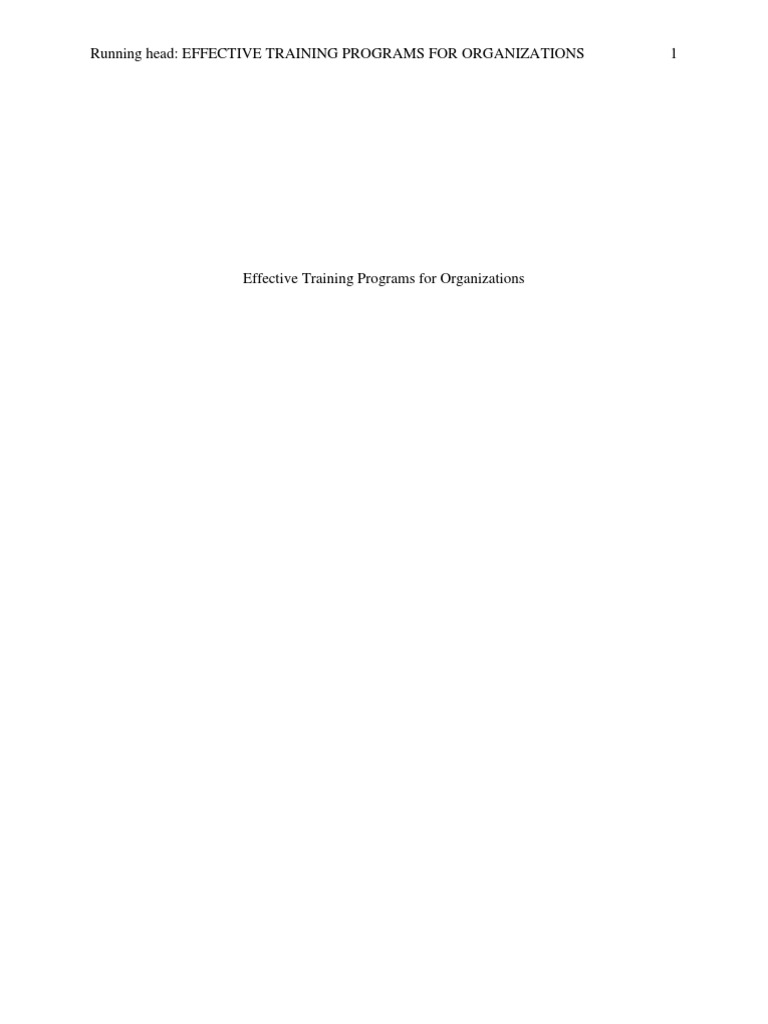 Effective Training Programs | PDF | Cognition | Psychological Concepts