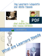Learners Linguistic and Skill Needs