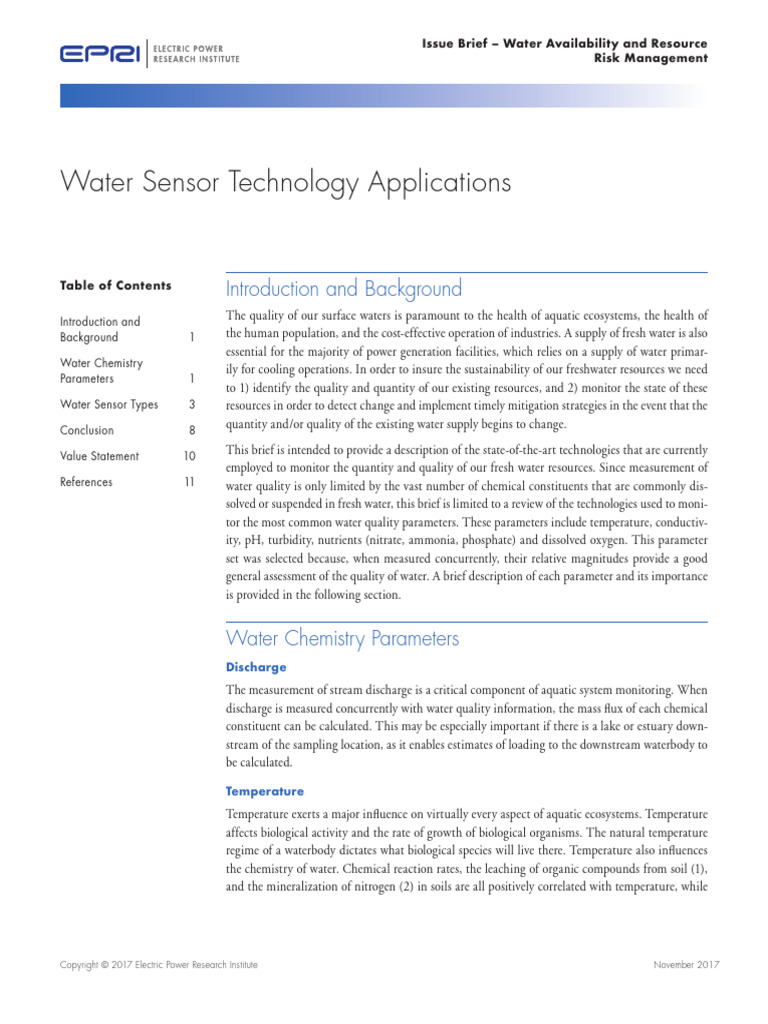 3002012041_Water Sensor Technology Applications | PDF | Eutrophication ...