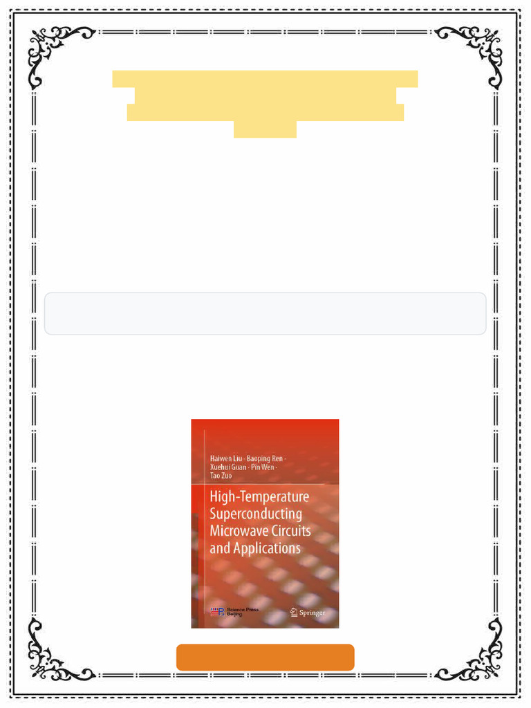 High-Temperature Superconducting Microwave Circuits and Applications ...