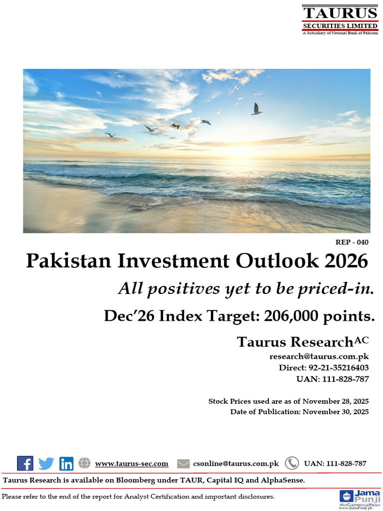 Pakistan Investment Outlook 2026 Report | PDF | Macroeconomics ...