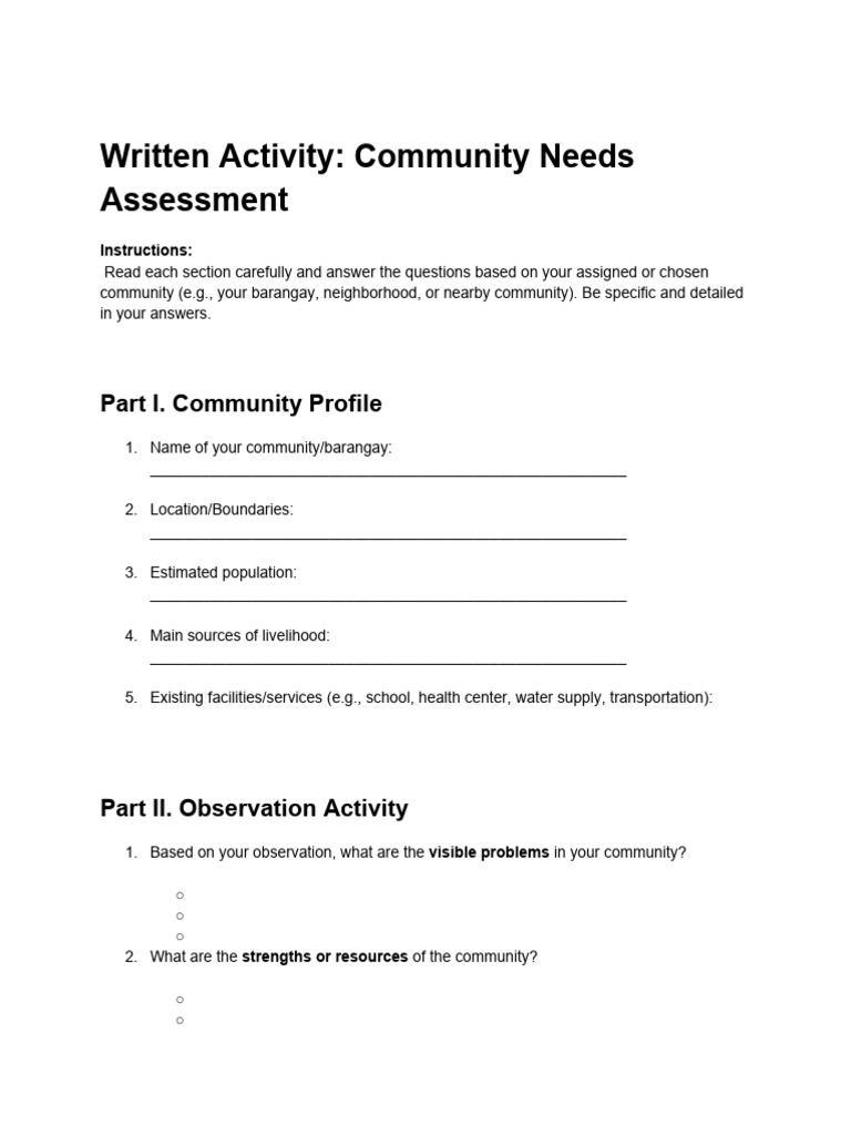 Community Needs Assessment Guide | PDF