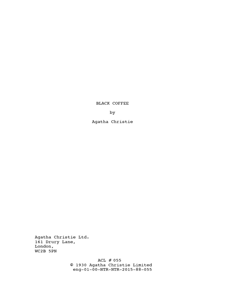 Agatha Christie's Black Coffee Play Script | PDF