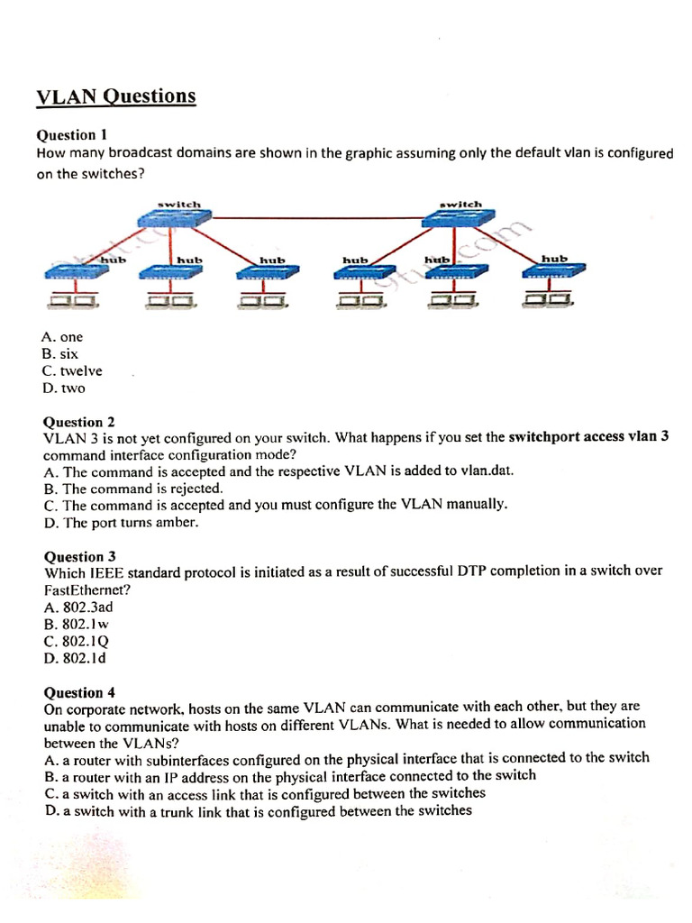 VLAN Questions | PDF