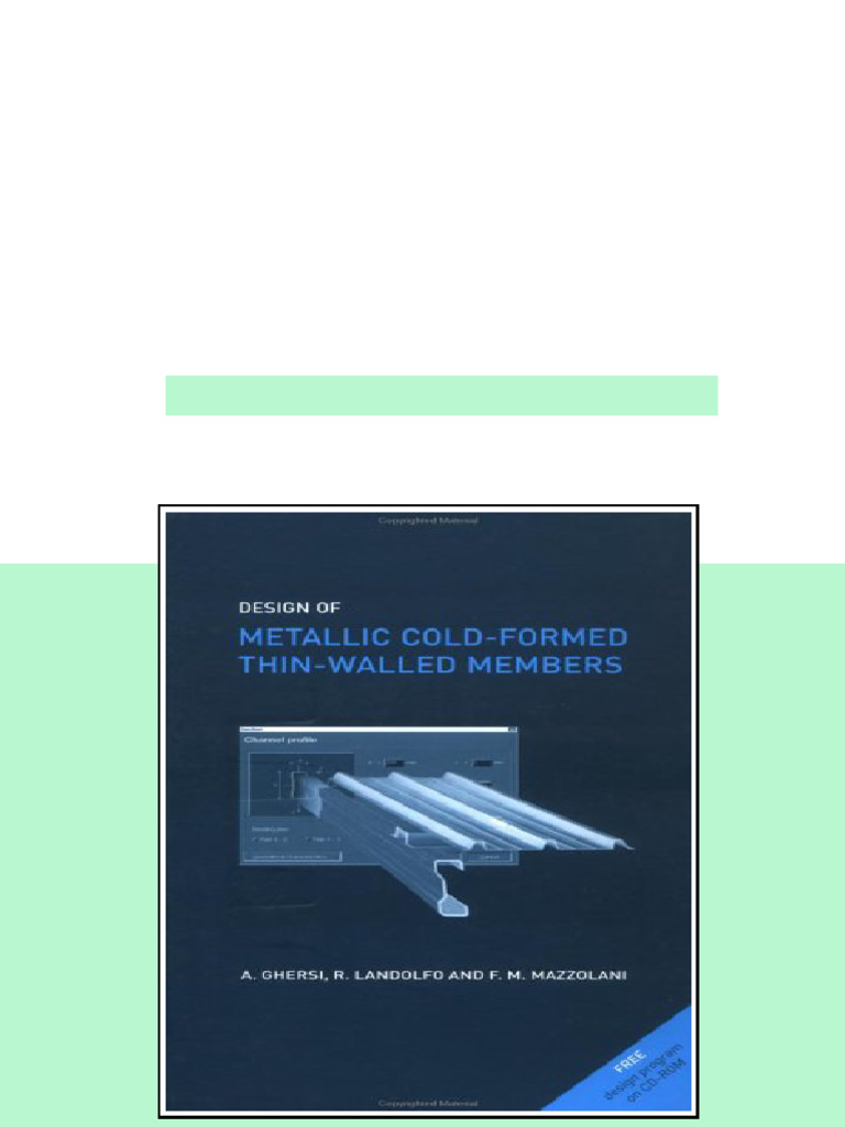 (Ebook) Design of Metallic Cold-Formed Thin-Walled Members by A. Ghersi ...