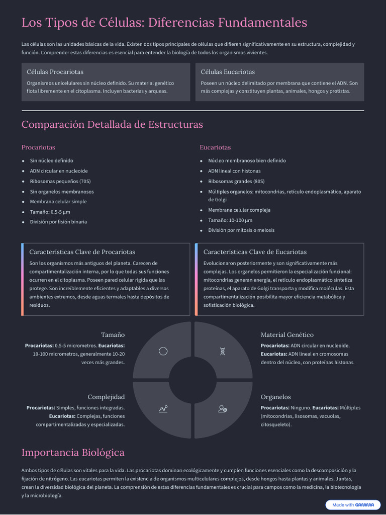 Tipos de Células: Procariotas vs Eucariotas | PDF | Biología Celular ...