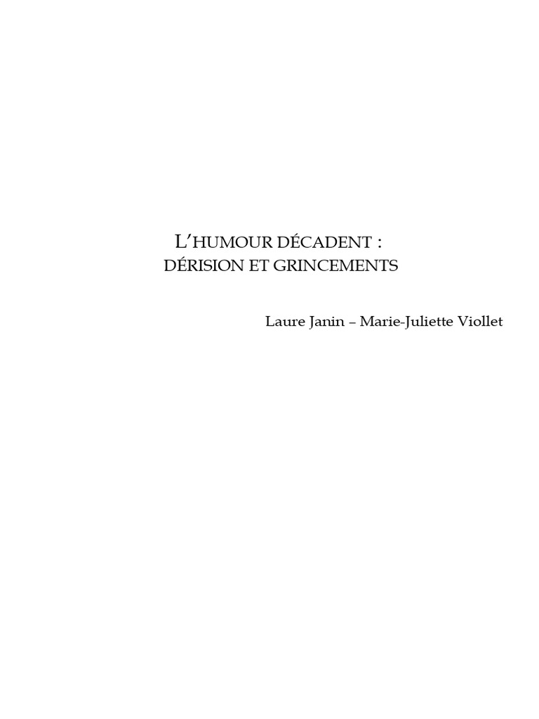 Humour décadent : dérision et satire | PDF | Hélène (mythologie) | Humour