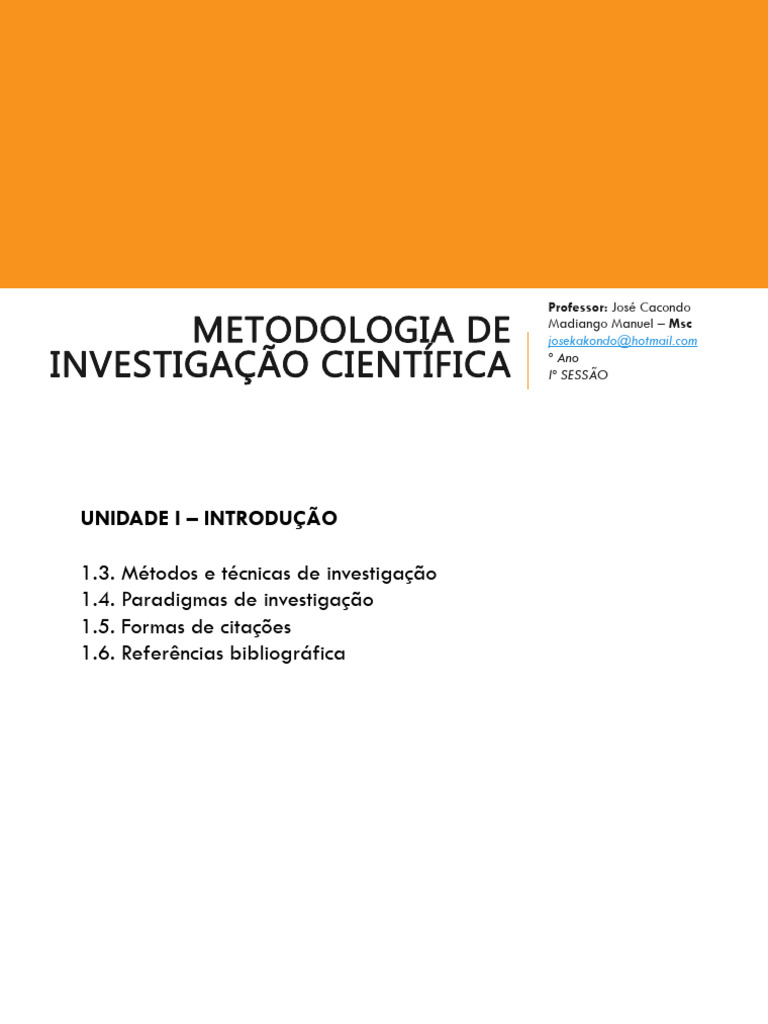 Métodos de Investigação Científica | PDF | Método científico | Science