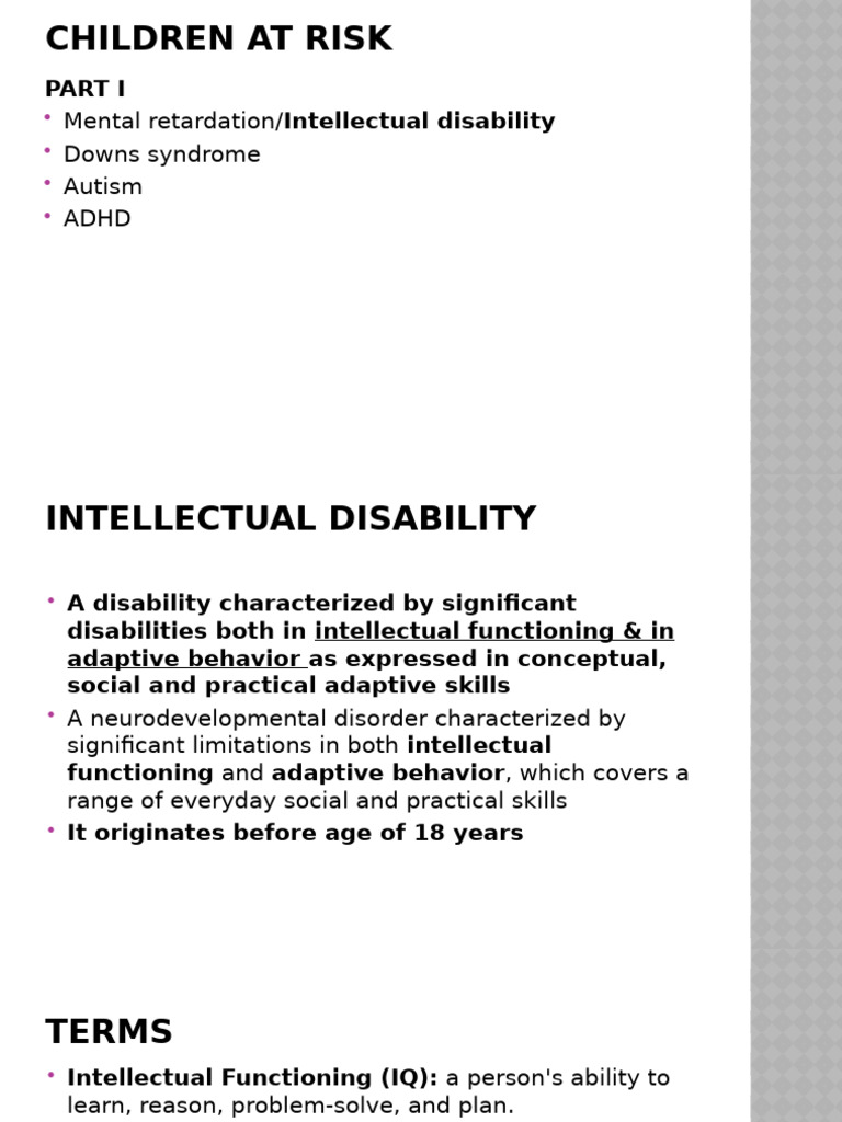 Child at Risk | PDF | Intellectual Disability | Attention Deficit ...