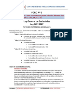 FORO #1 - Ley General de Sociedades - 26887