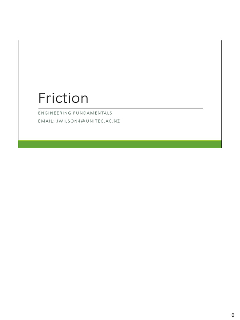 Engineering Fundamentals - Friction Slides | PDF | Friction | Force