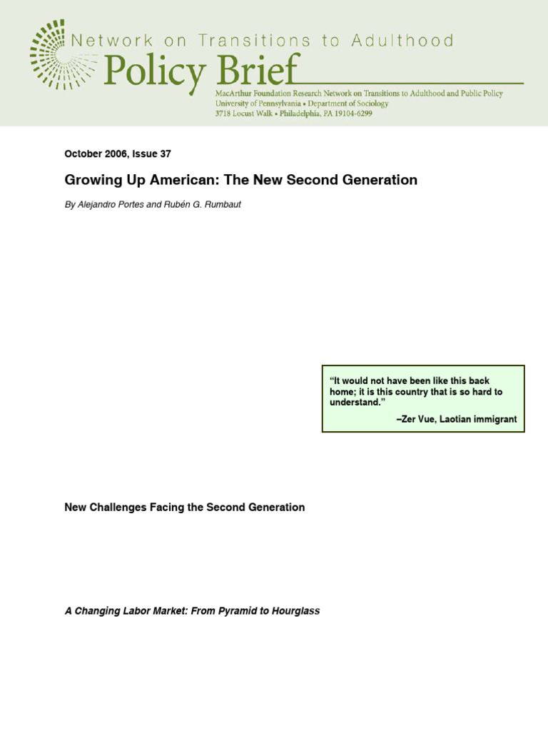 Growing Up American-2nd Gen - Portes Rumbaut | PDF