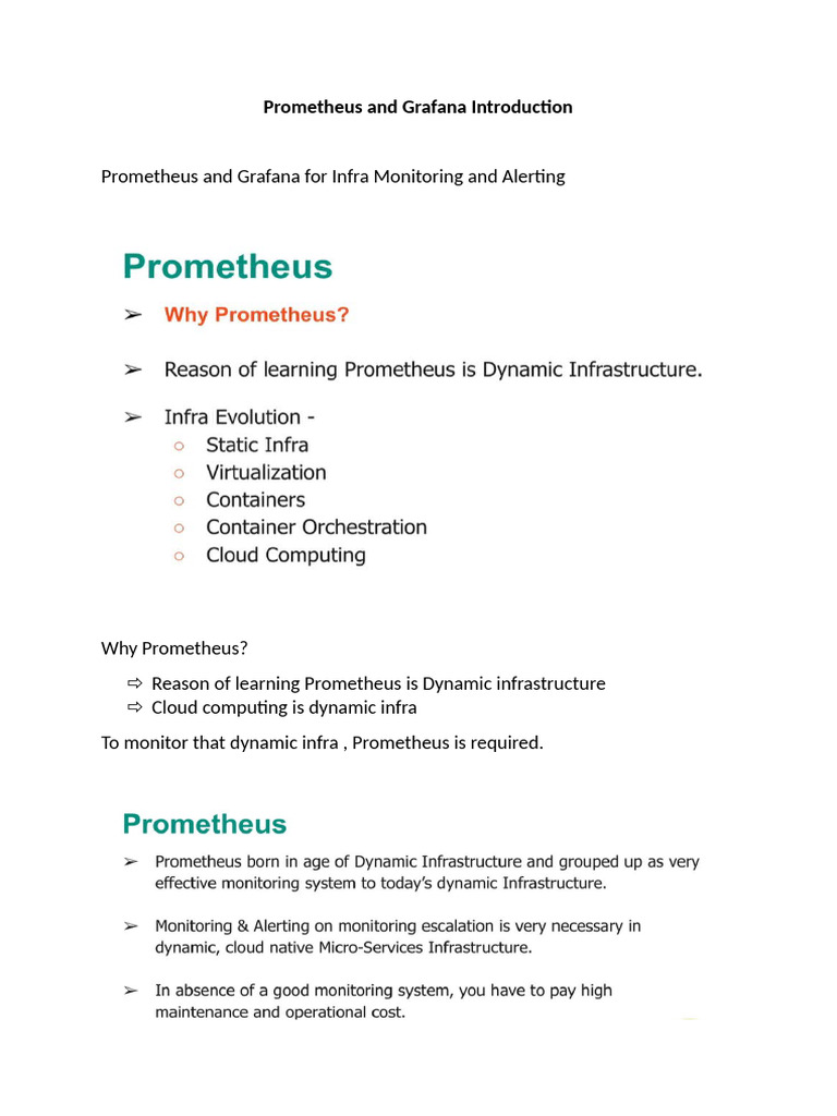 Prometheus and Grafana Monitoring Guide | PDF | Information Technology ...
