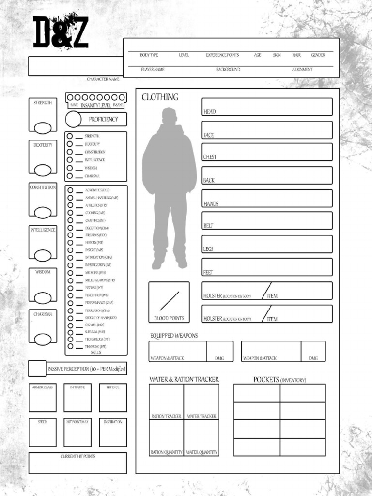 D&Z Fillable Character Sheet (Beta 3.2) | PDF