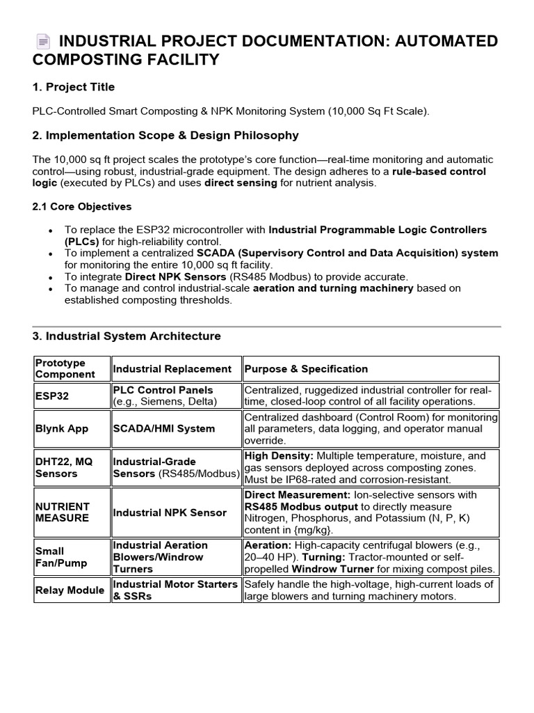 PLC-Controlled Composting Facility Guide | PDF | Programmable Logic ...