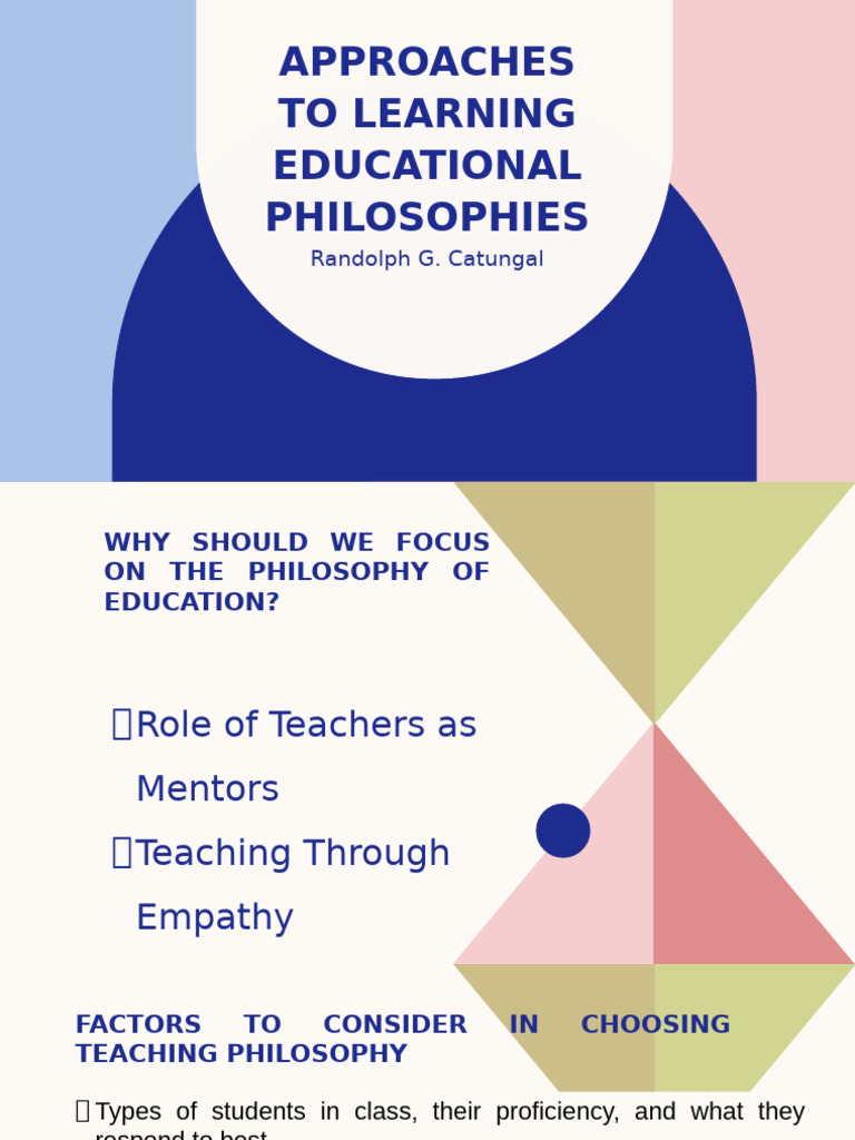 Educational Philosophies in Teaching | PDF | Philosophy Of Education ...