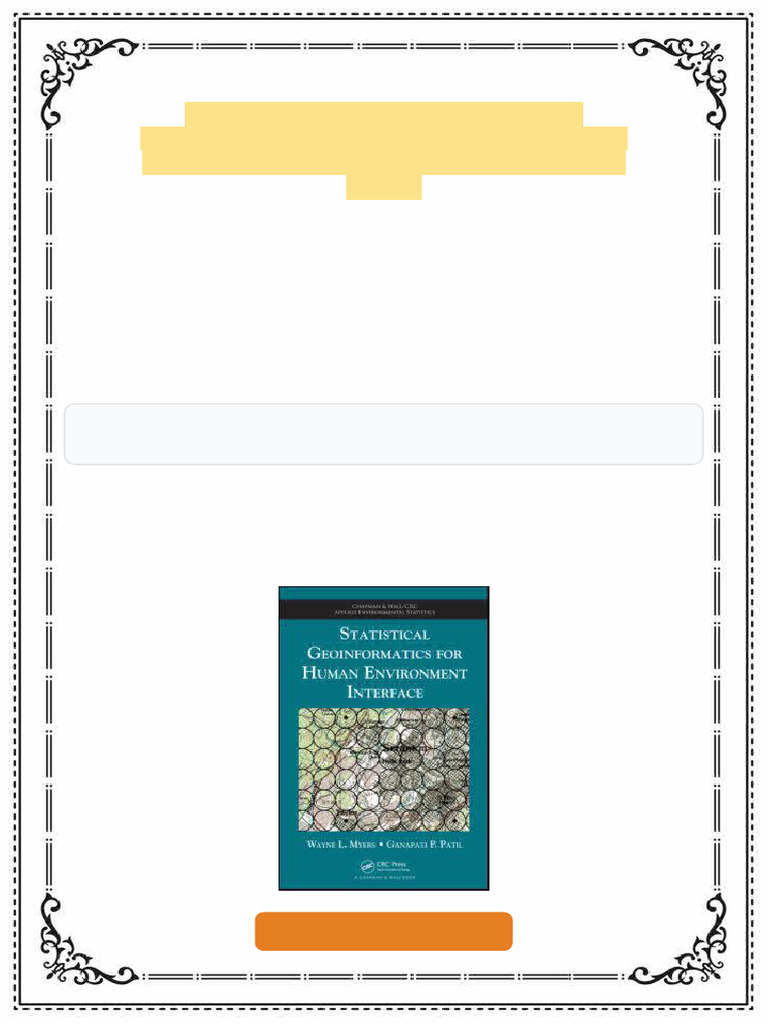 Statistical Geoinformatics for Human Environment Interface 1st Edition ...
