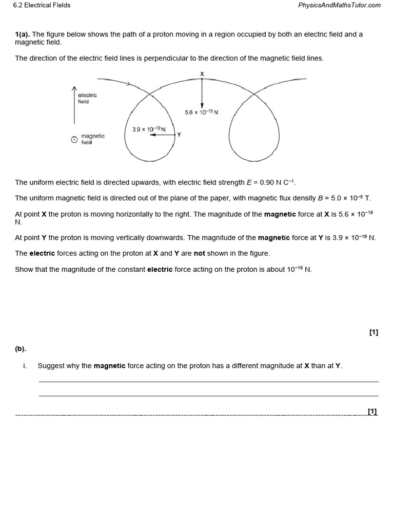 Proton and Electric Field Interactions | PDF | Capacitor | Capacitance