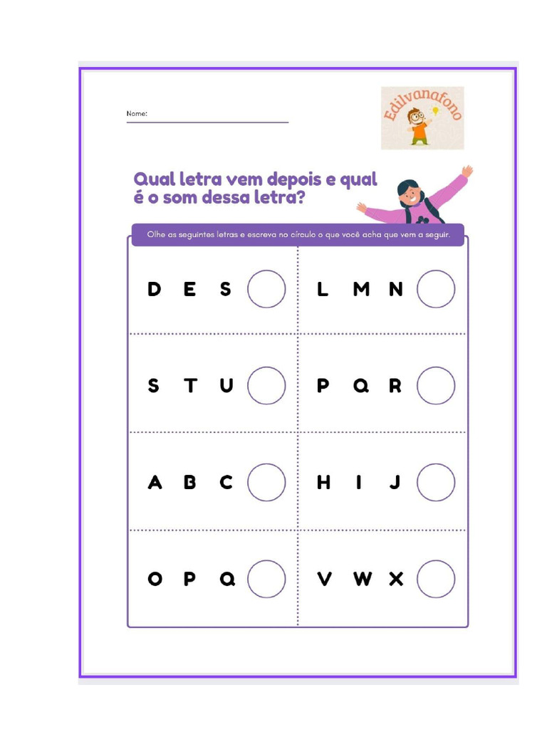 Atividade Edilvana Principio Alfabetico | PDF