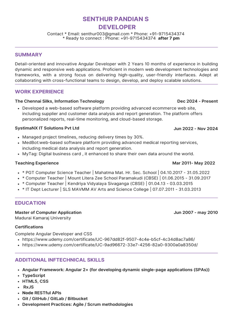 Angular Developer with 2.9 Years Experience | PDF