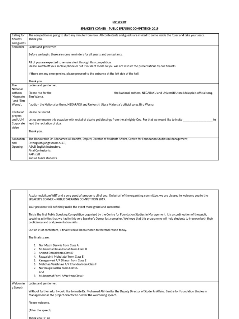 MC SCRIPT | PDF
