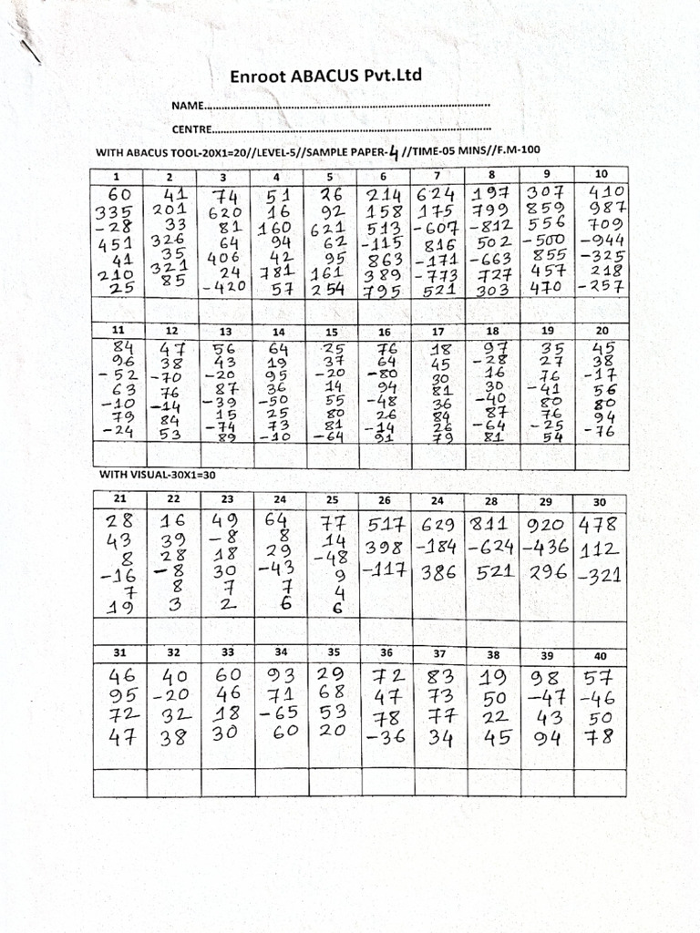 Level -5 Sample Paper-04 | PDF