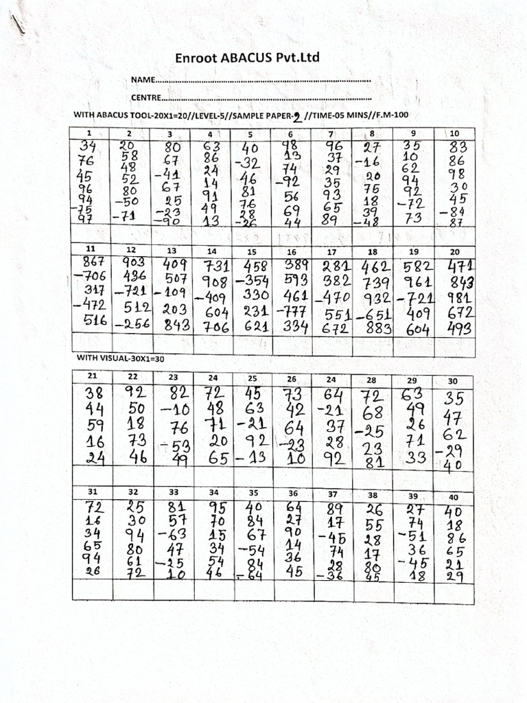 Level - 5 Sample Paper-02 | PDF