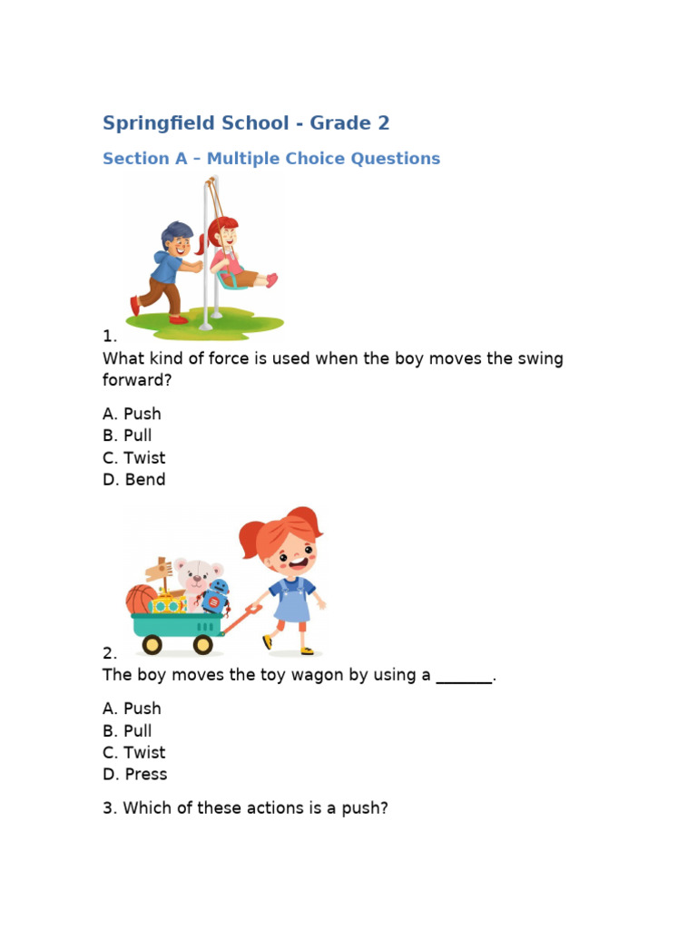 Forces Push Pull and Changing Shape Grade2 | PDF