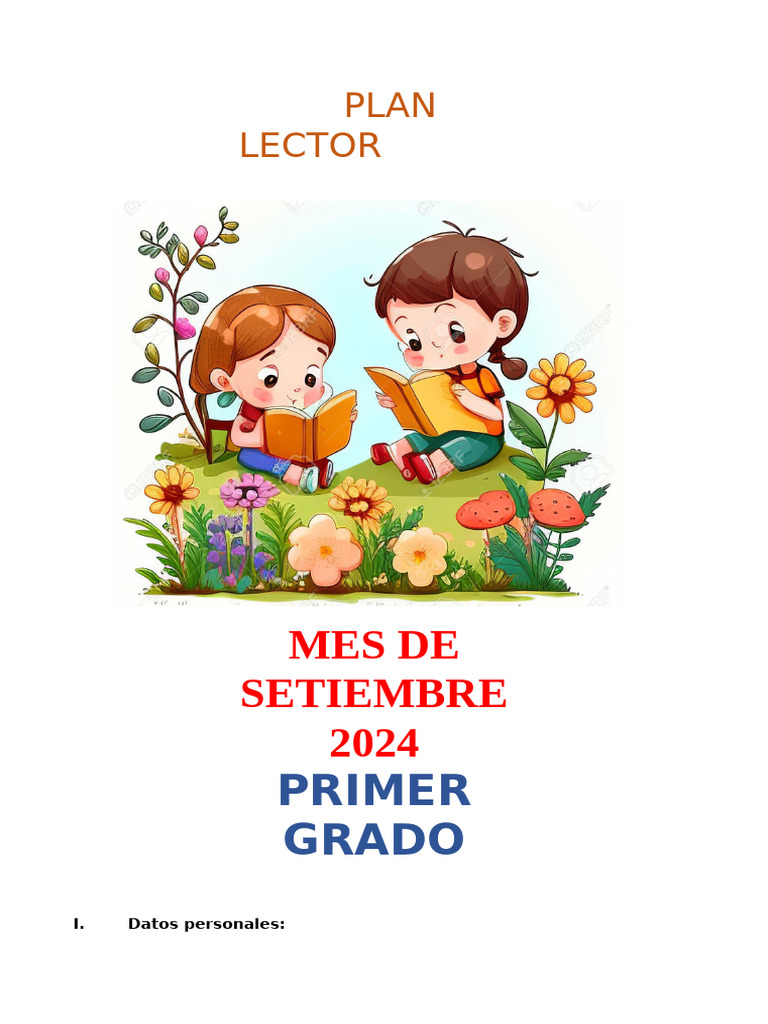 Plan Lector Primer Grado Septiembre 2024 | PDF | Seda
