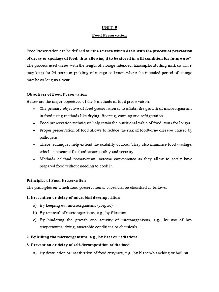 Food Preservation Techniques Explained | PDF | Food Preservation ...