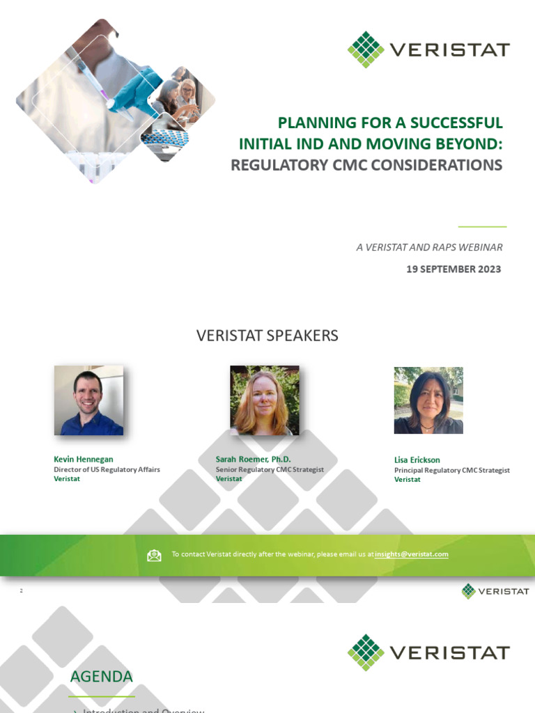 RAPS CMC Webinar Presentation_FINAL | PDF | Pharmacology | Clinical Trial