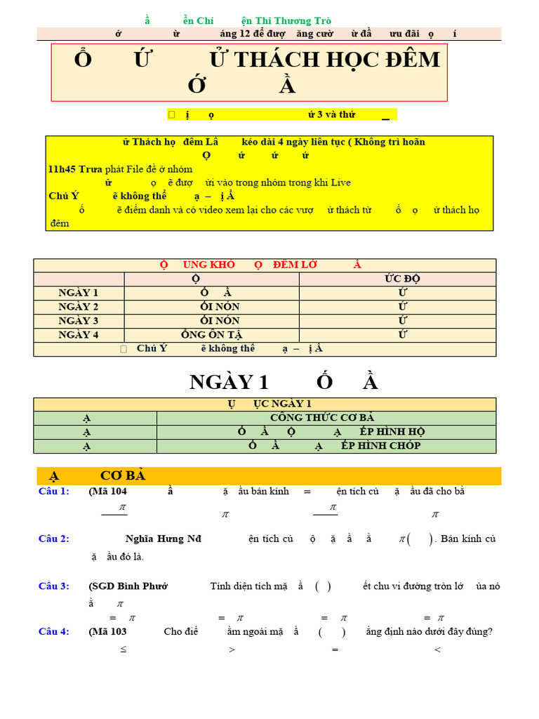 Ngay 1 - Xuyen Dem Lan 2 | PDF