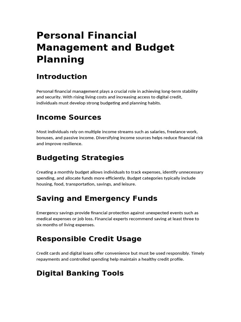 Personal Finance Management Guide | PDF