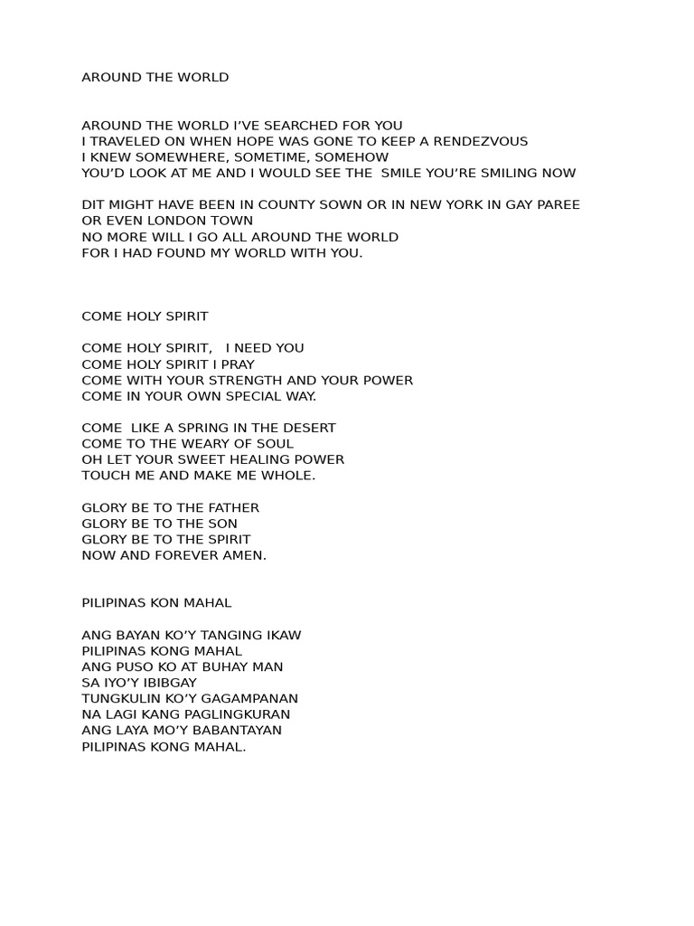 Spiritual Journey Through Song Lyrics | PDF