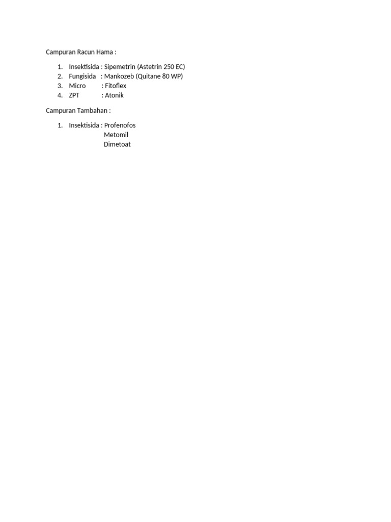 Campuran Racun Hama | PDF