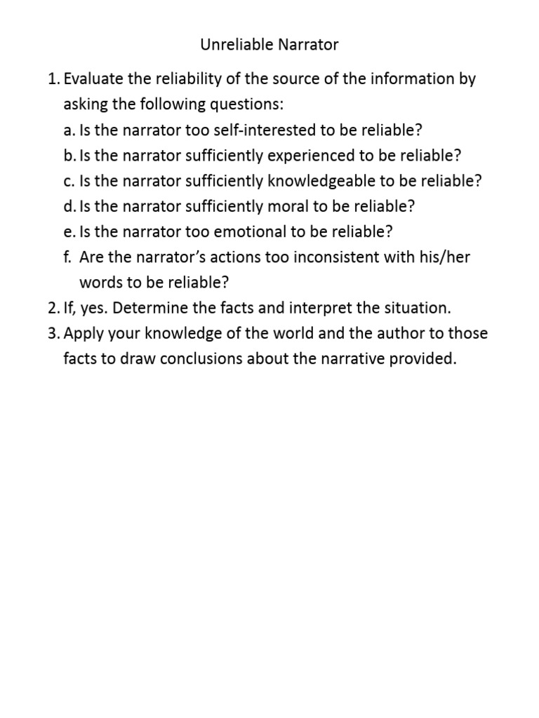Unreliable Narrator | PDF
