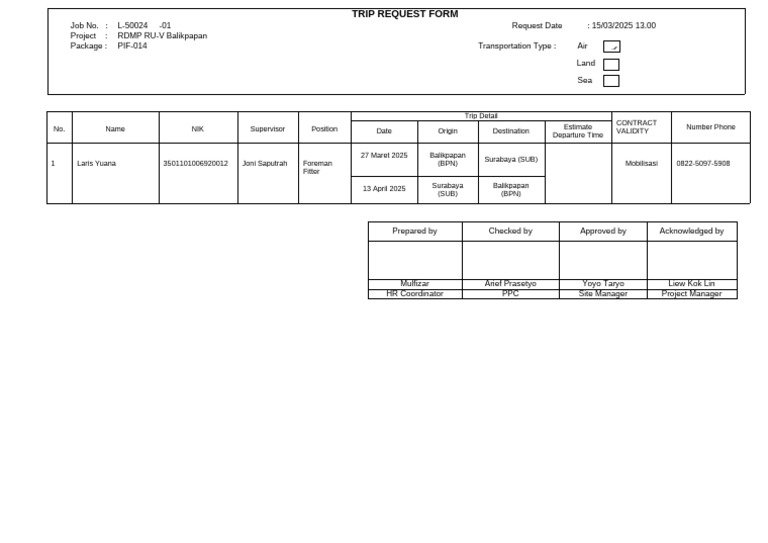 Request Flight 15.03.25 | PDF