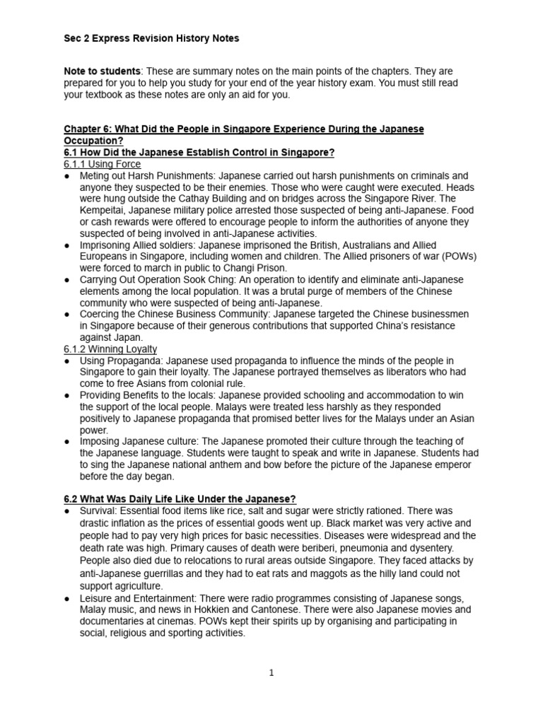 Notes for Sec 2 Express | PDF | Singapore | World Politics