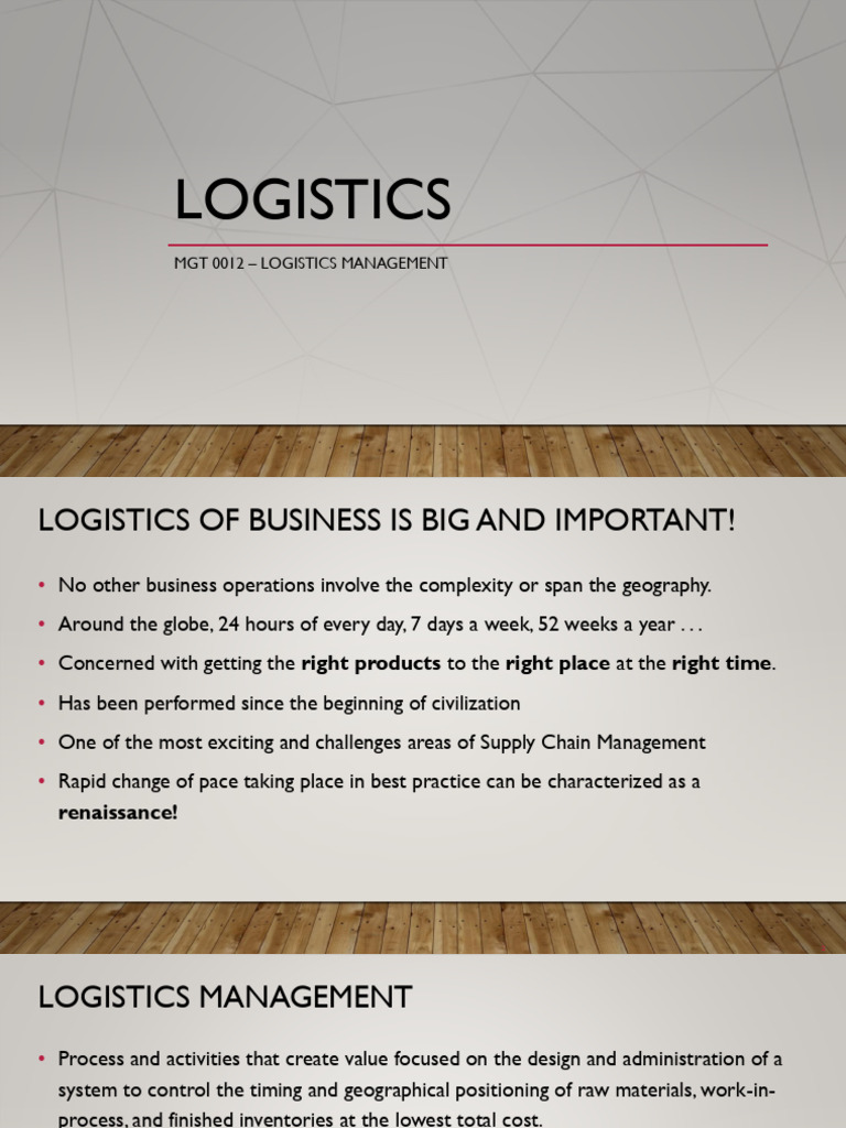 Logistics Management Essentials Explained | PDF | Logistics | Supply Chain