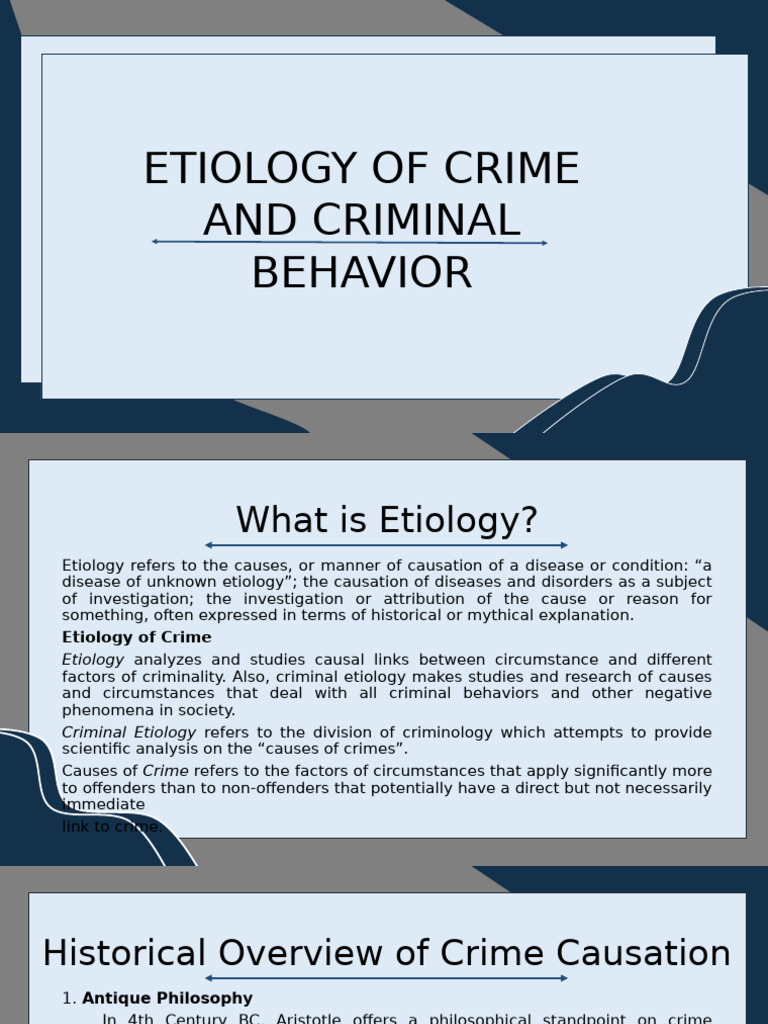 Causes of Crime and Criminal Behavior | PDF | Crimes | Crime & Violence